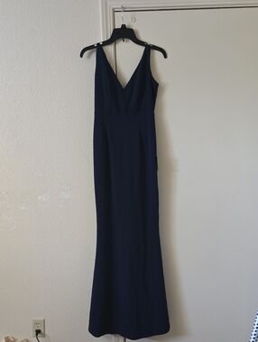 Lulu's Deep Navy V-Neck Maxi Dress